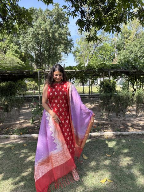 Alia Banarsi Silk Stitched Suit - Image 3