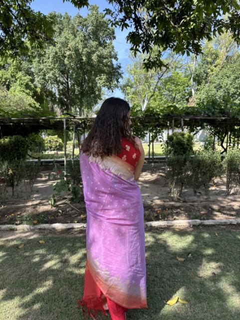 Alia Banarsi Silk Stitched Suit - Image 4