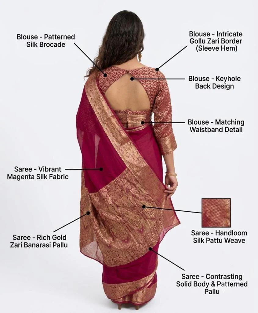 Taniya Banarsi Crepe Saree - Image 5