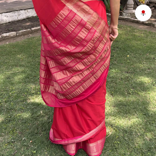 Candy Pop Banarsi Crepe Saree - Image 5