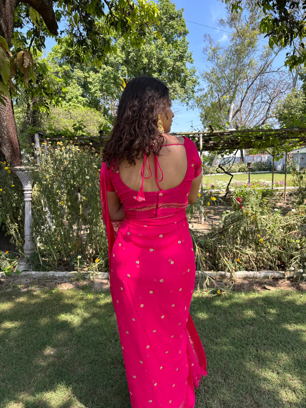 PinkGlam Georgette Saree - Image 5