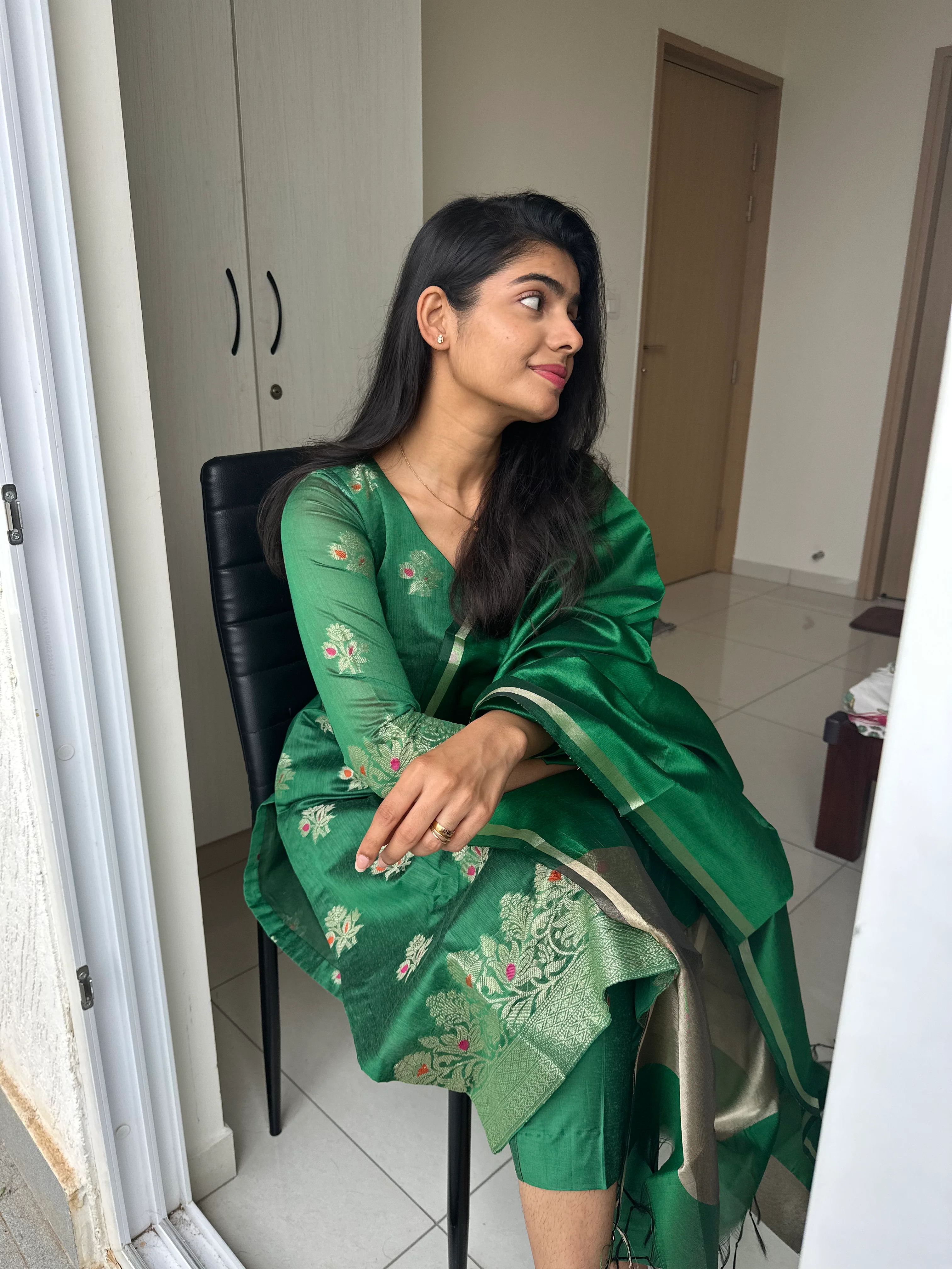 Emerald Stitched Suit Set