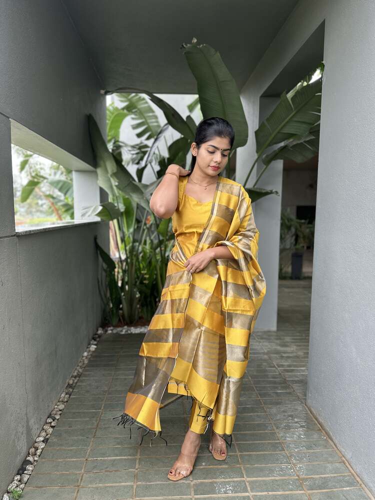 Amber Heart Rise Banarsi Silk Stitched Suit - Image 13