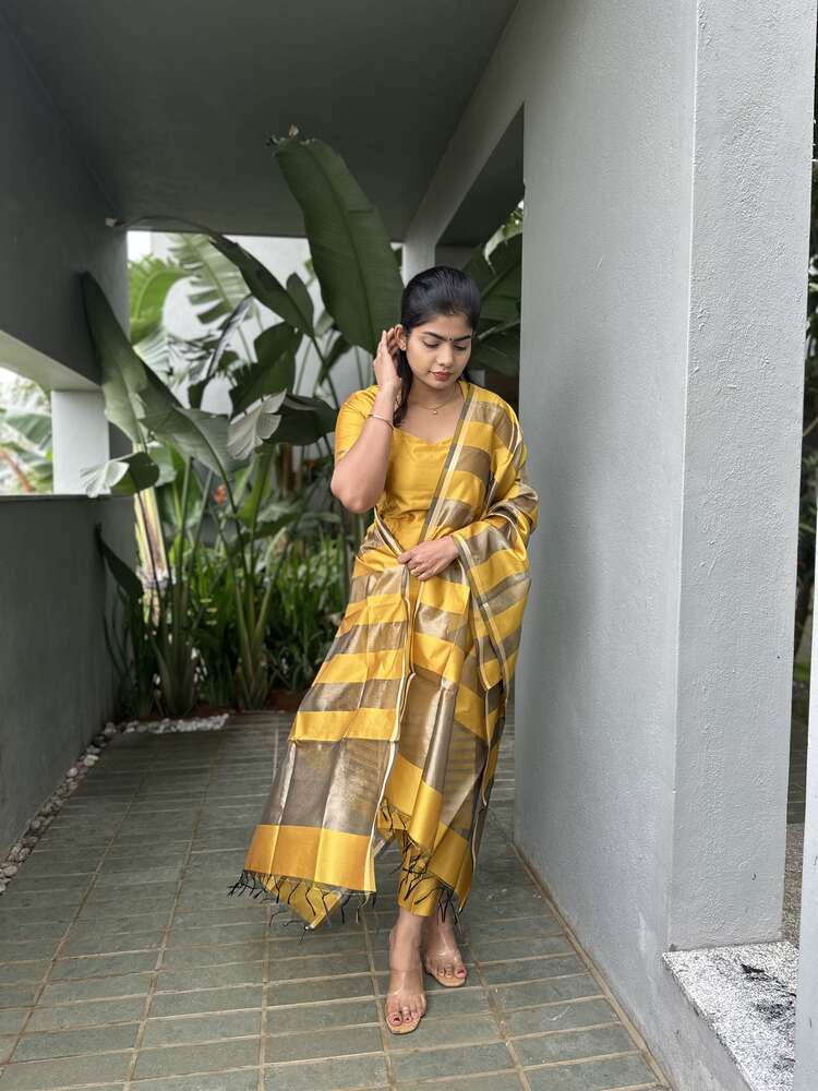 Amber Heart Rise Banarsi Silk Stitched Suit - Image 14