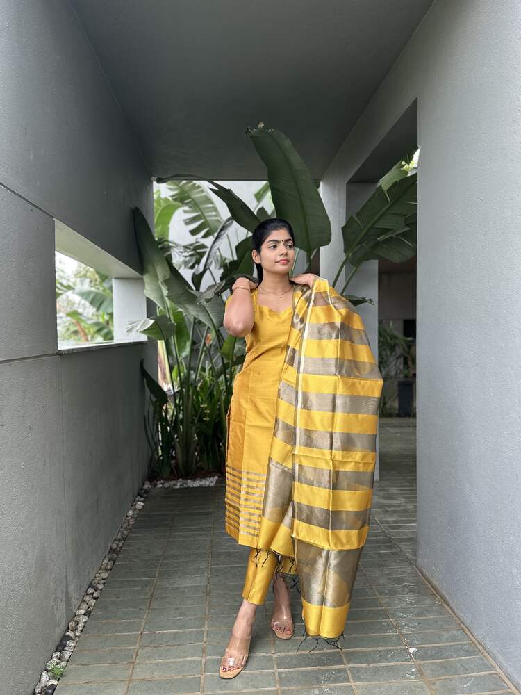 Amber Heart Rise Banarsi Silk Stitched Suit - Image 8