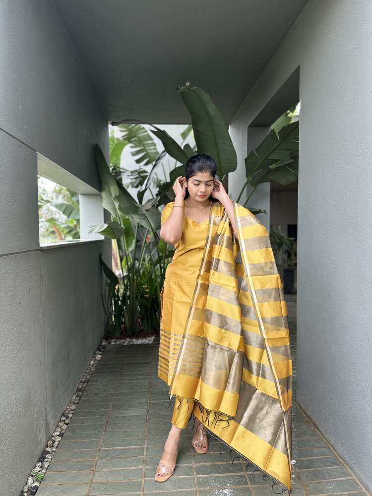 Amber Heart Rise Banarsi Silk Stitched Suit - Image 9