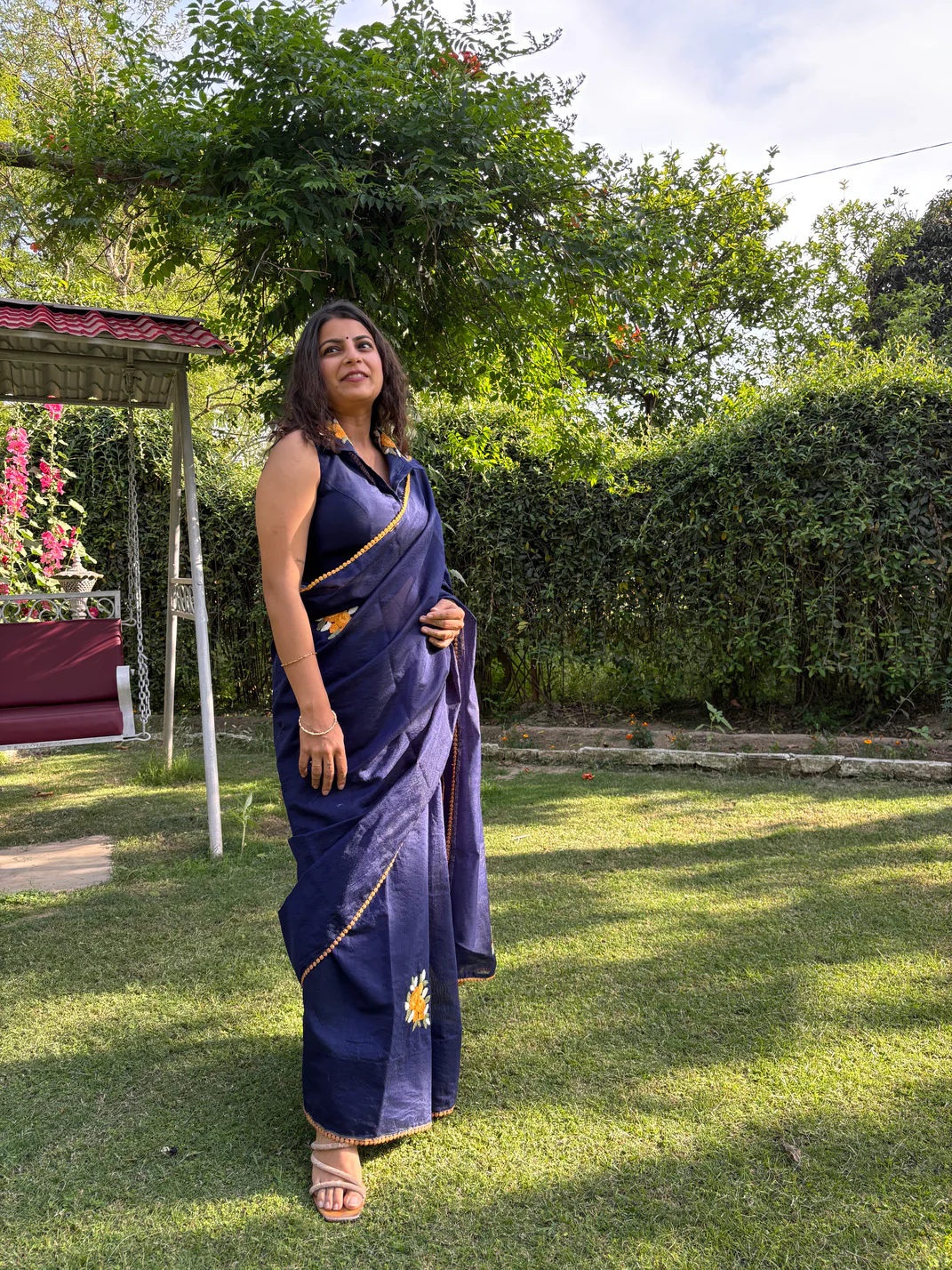 Floral Yellow Mystery Kota Saree - Image 2