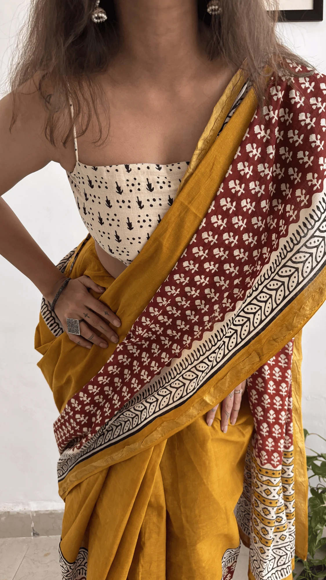 Ginni Cotton Zari Saree