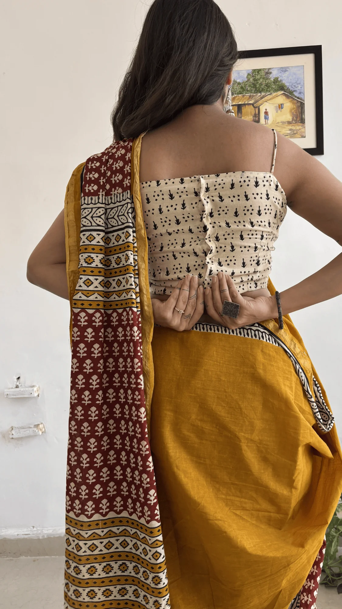 Ginni Cotton Zari Saree - Image 3