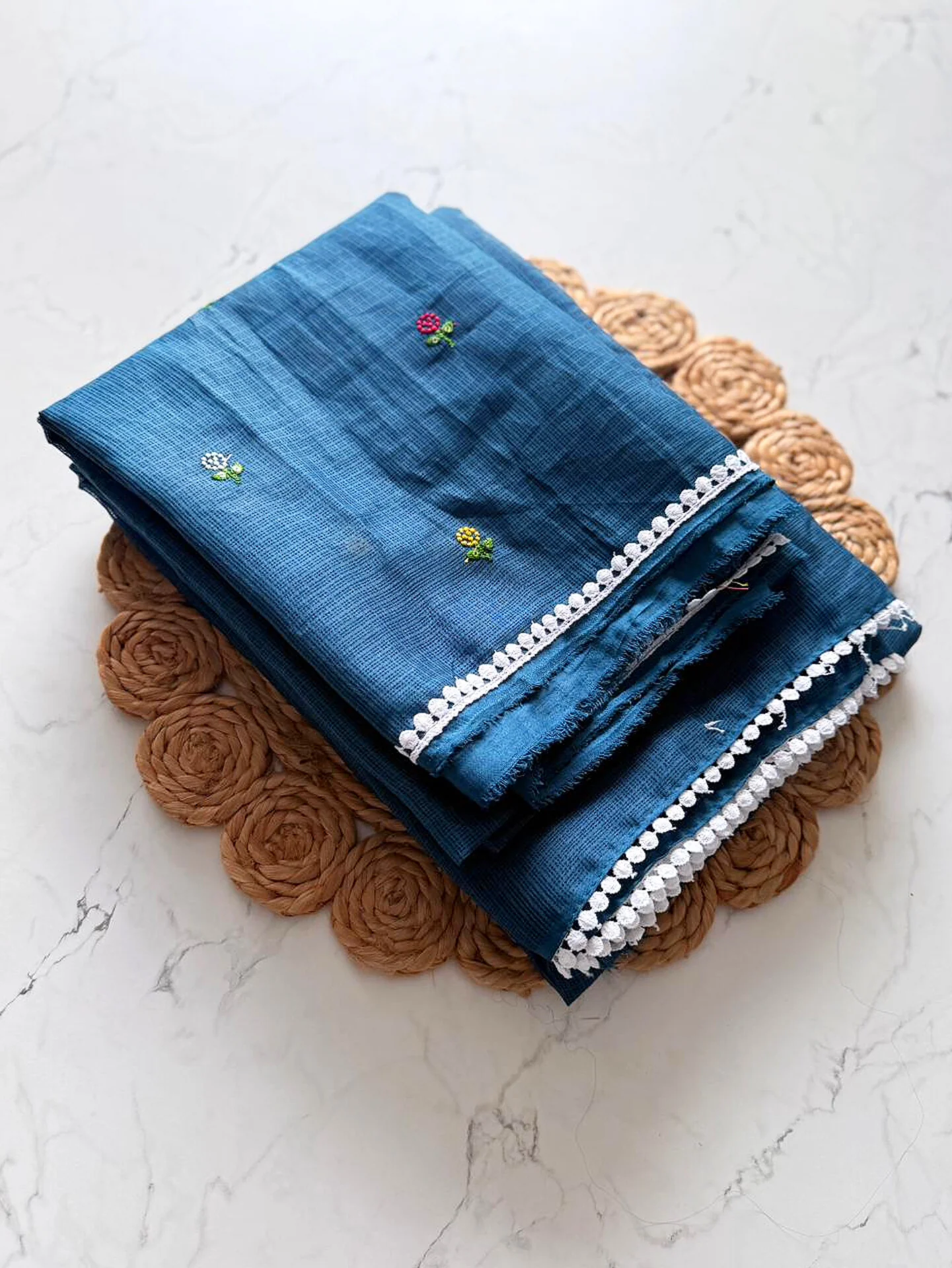 Janhavi Embroidered Kota Saree - Image 2