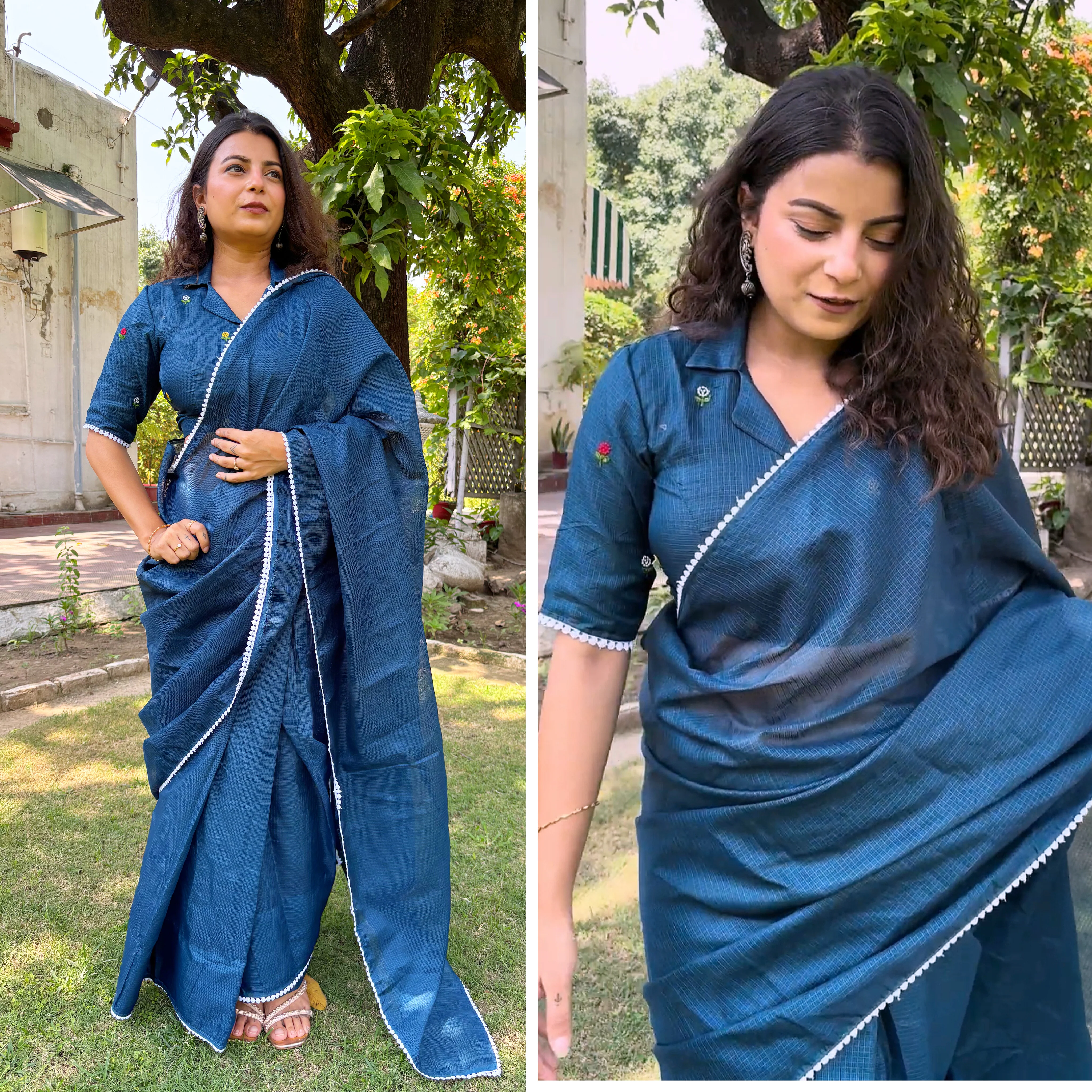 Janhavi Embroidered Kota Saree - Image 3