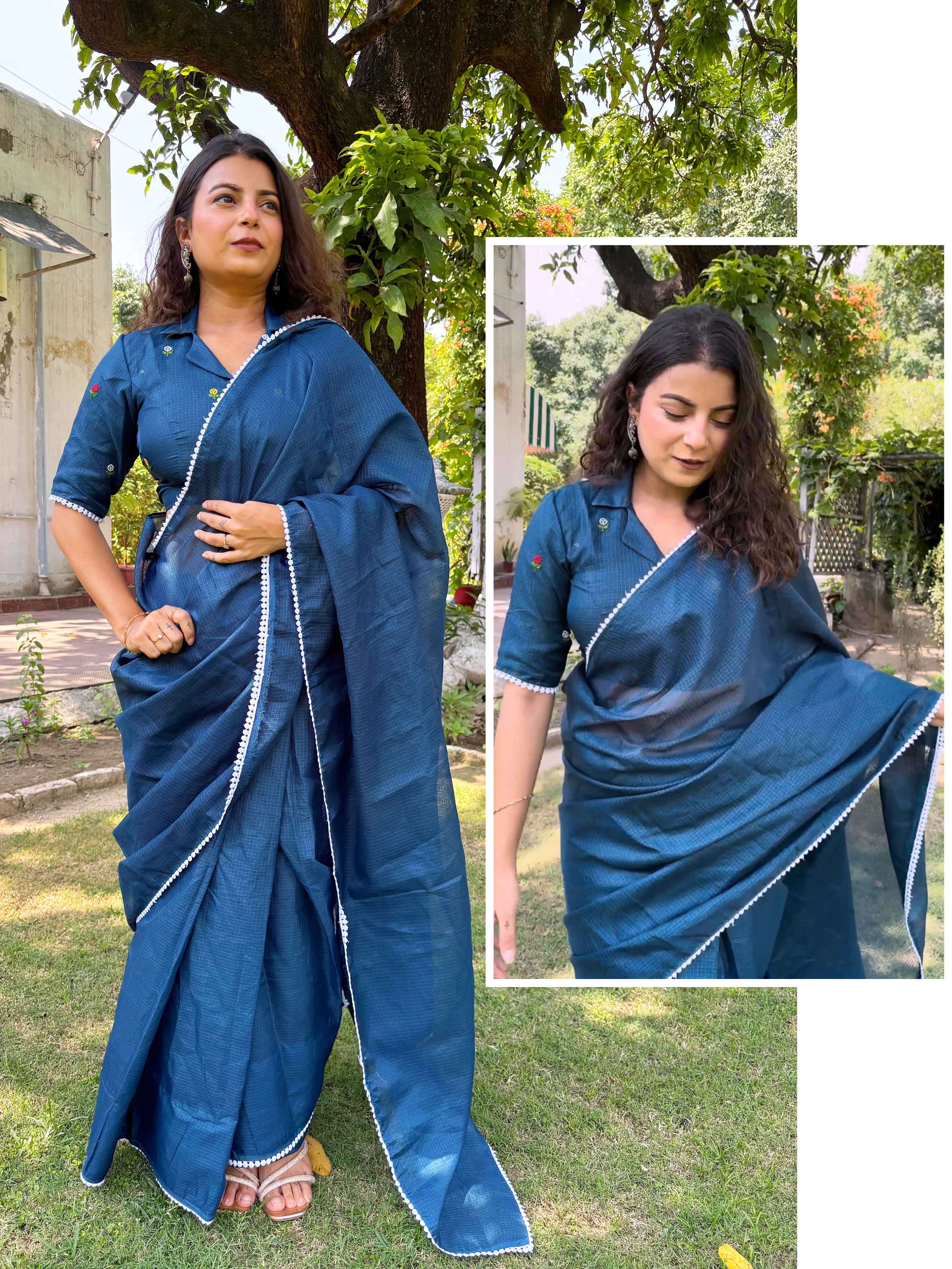 Janhavi Embroidered Kota Saree - Image 4