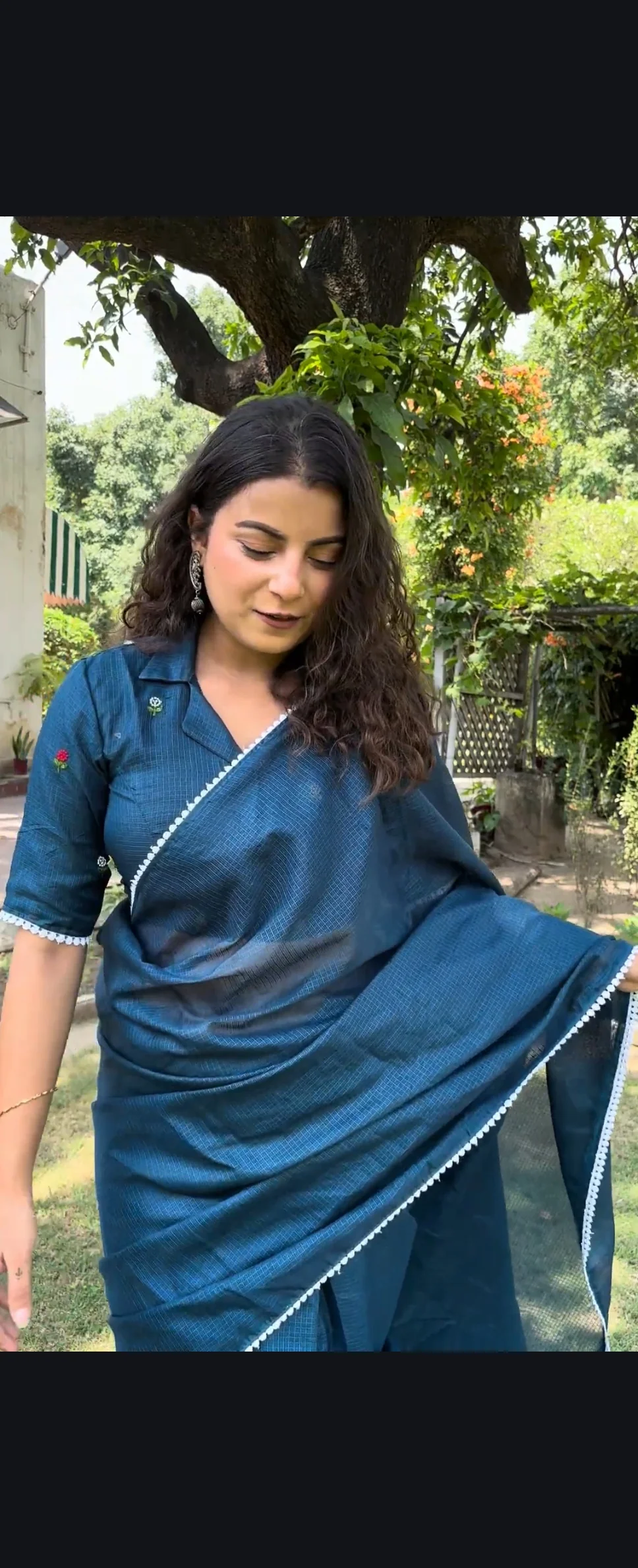 Janhavi Embroidered Kota Saree - Image 5