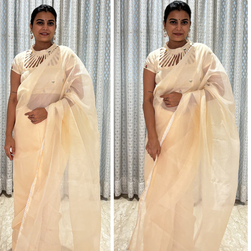 Lorelai Embroidered Kota Saree Blouse - Image 2