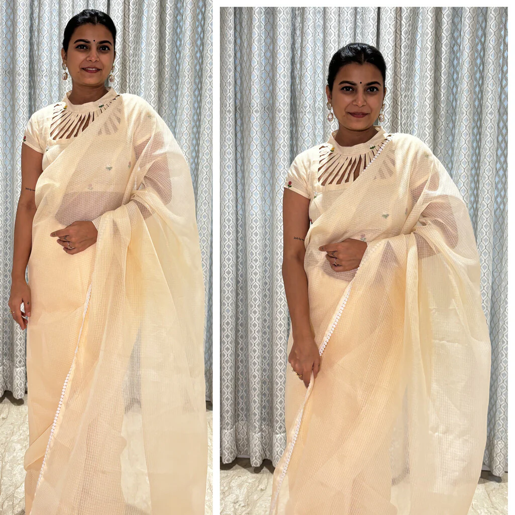 Lorelai Embroidered Kota Saree Blouse - Image 5