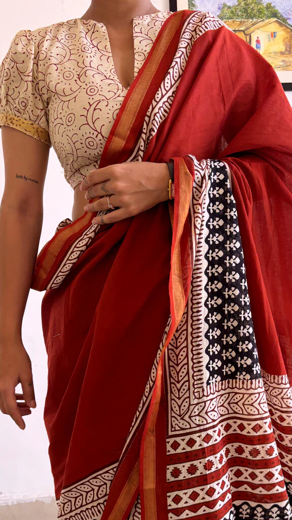 Mahira Cotton Zari Saree - Image 3