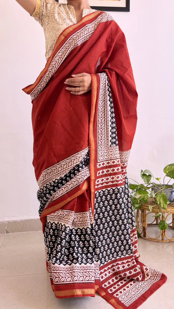 Mahira Cotton Zari Saree - Image 5