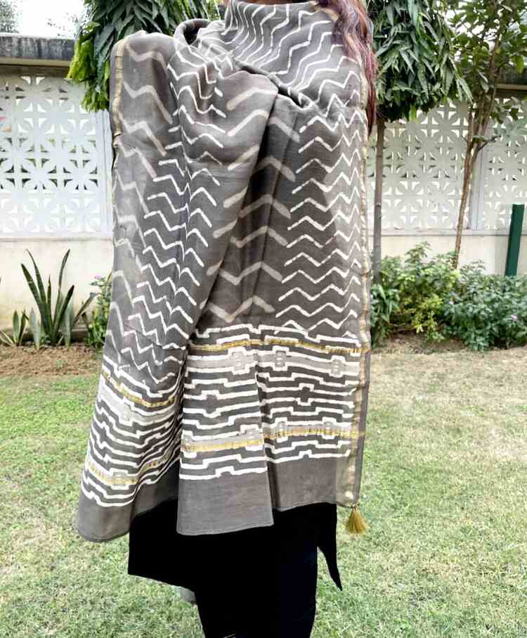 Leher Pure Chanderi Silk Dupatta - Image 2