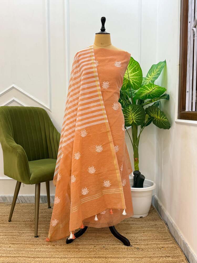Maniyaa Linen Cotton Unstitched Suit Set