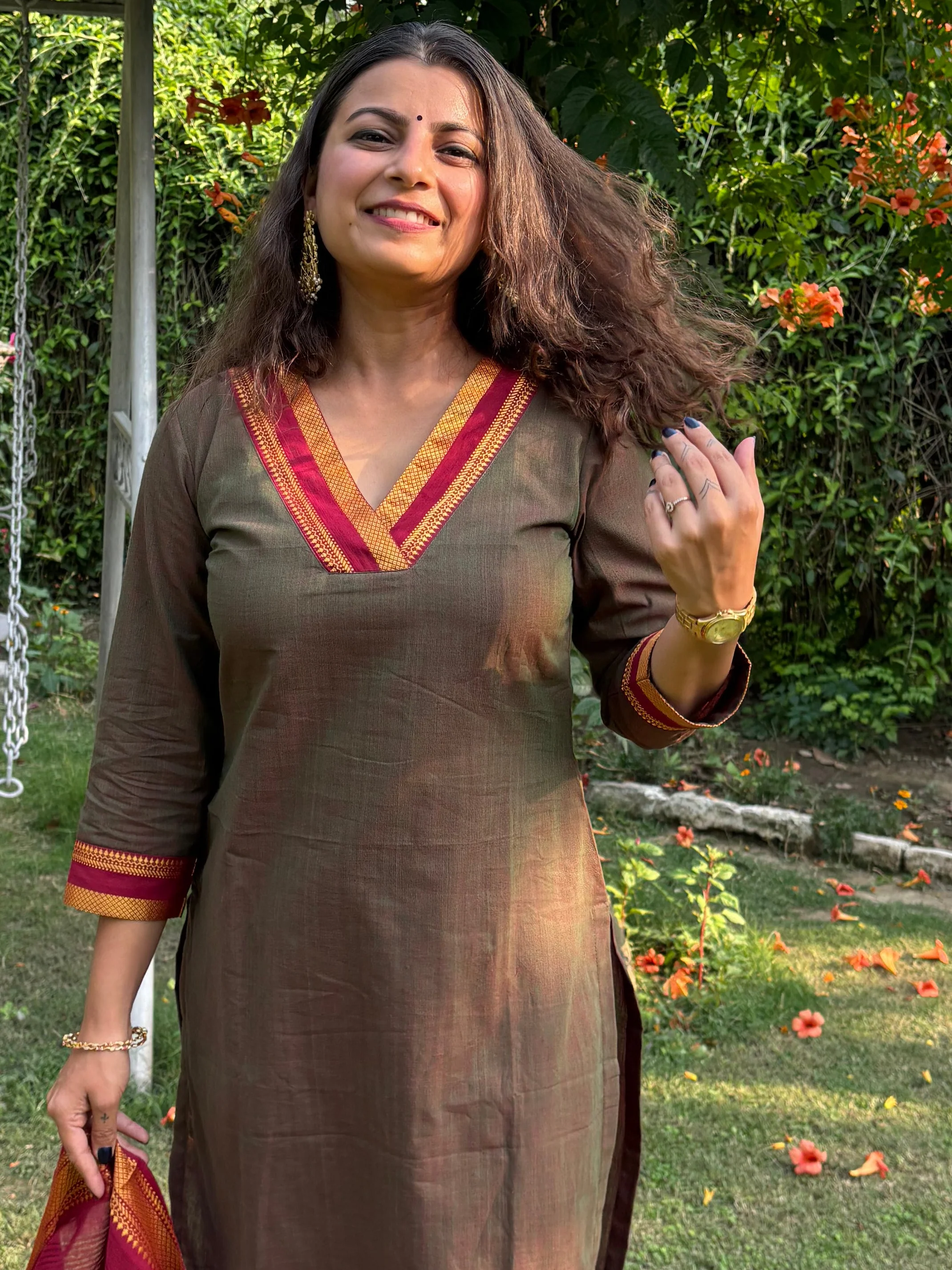 MaroonPlay Cotton Suit