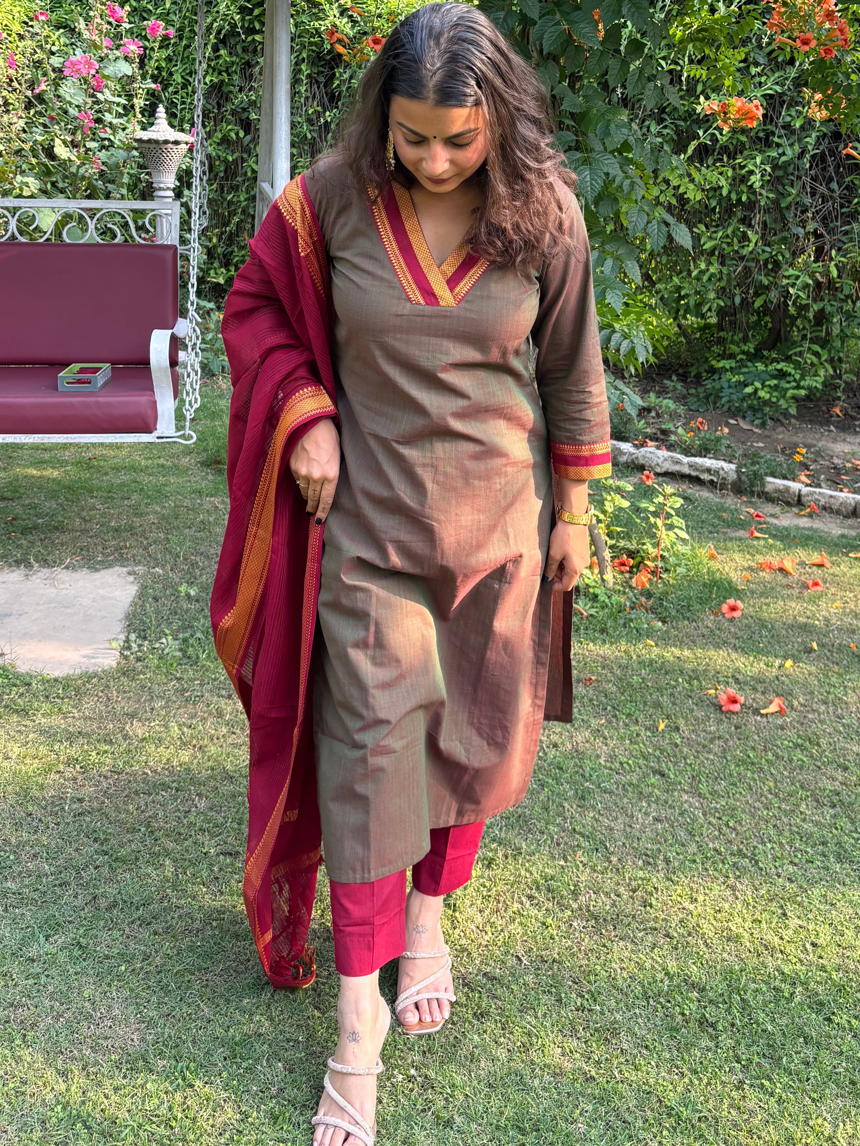 MaroonPlay Cotton Suit - Image 4
