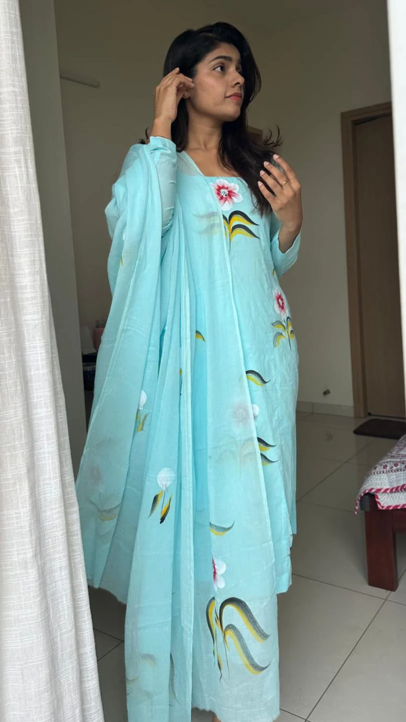 Gayatri Hand Painted Cotton Suit