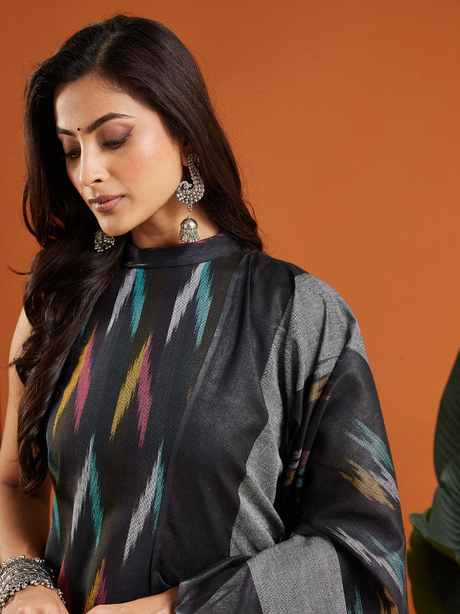 Naisha Cotton Ikkat Stitched Suit Set - Image 10