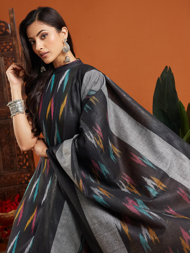Naisha Cotton Ikkat Stitched Suit Set - Image 12
