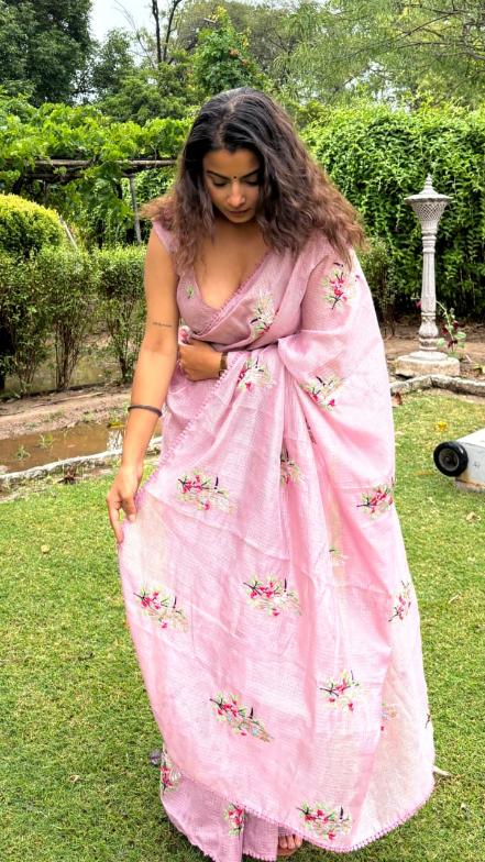 Pinkish Vibe Kota Saree - Image 2