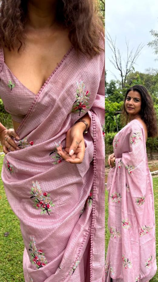 Pinkish Vibe Kota Saree - Image 3