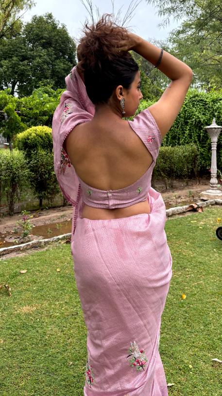Pinkish Vibe Kota Saree - Image 5