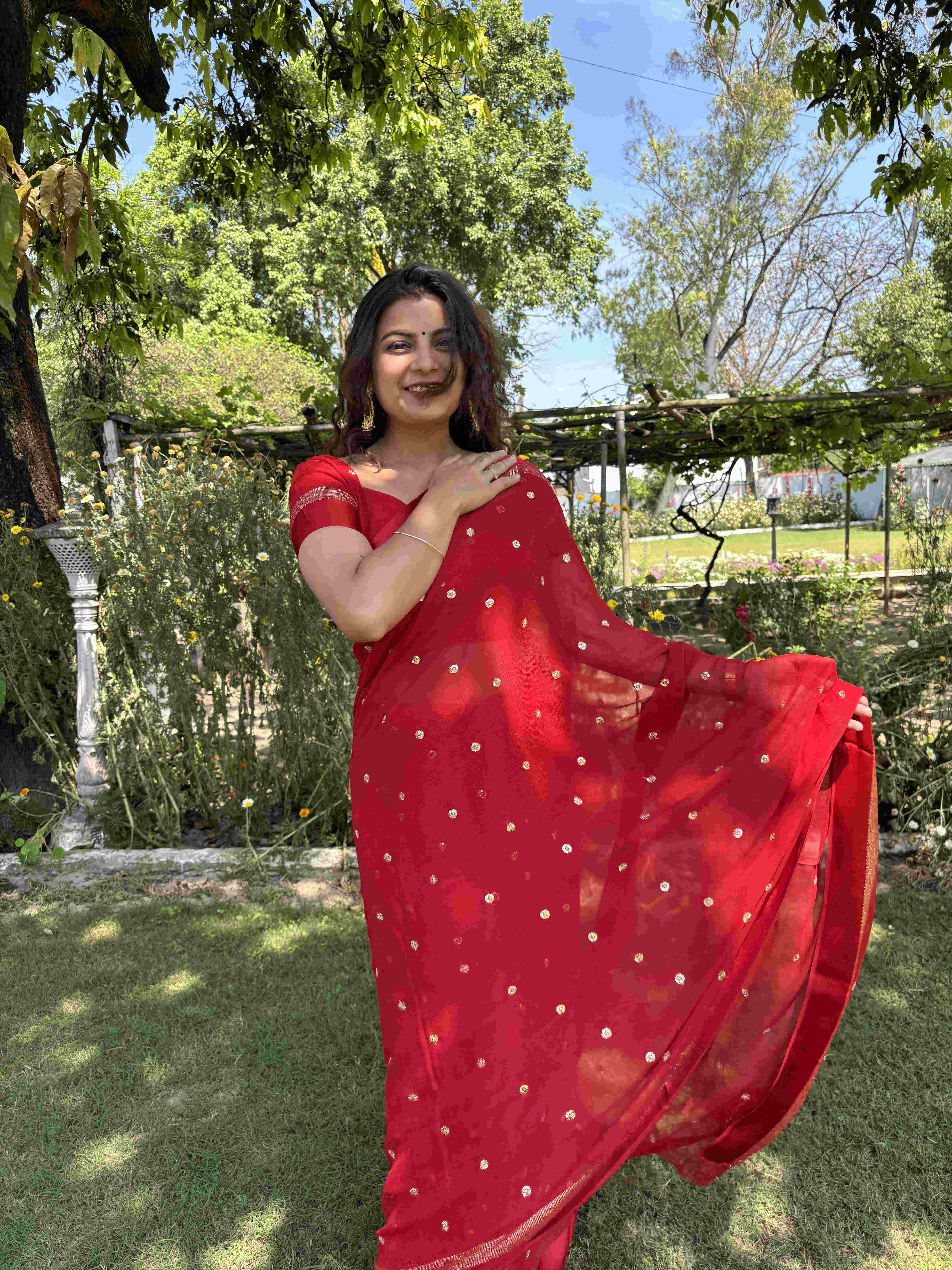 RedGlam Georgette Saree - Image 5